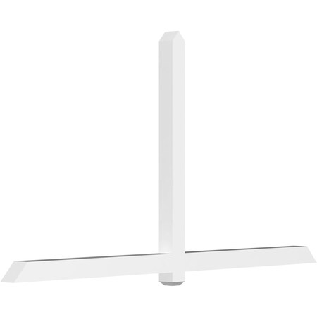 Ekena Millwork Eugene Architectural Grade PVC Gable Bracket, 96"W x 52"H x 4"D x 4"F, 13/12 Pitch GBP096X52X0404EUG00